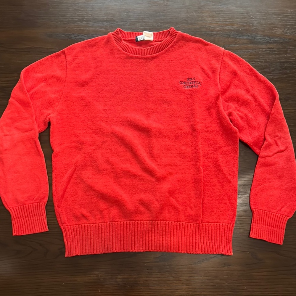 Vintage HBO Continental Cinemax Men’s Large Red Crewneck Sweater Pullover
